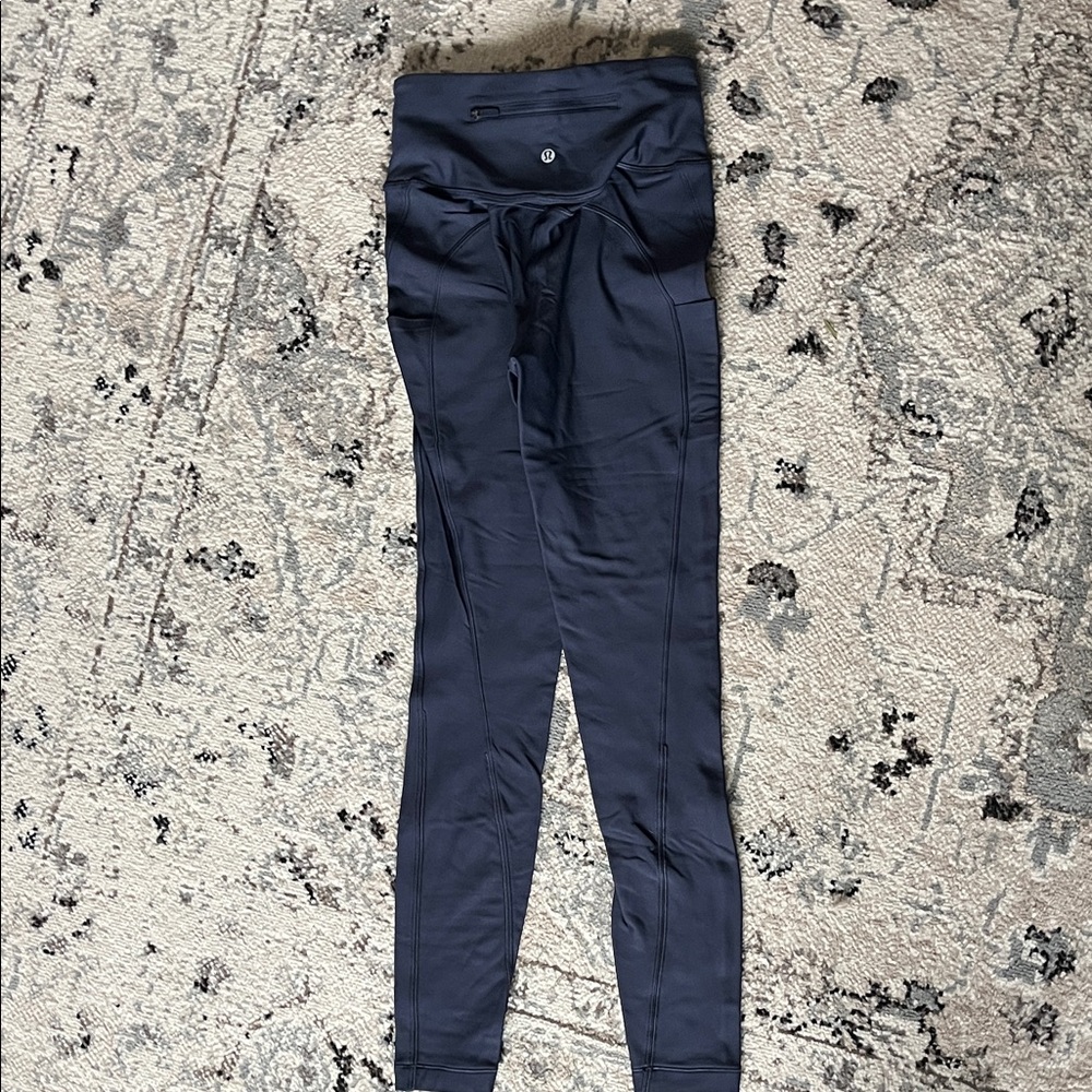 Lululemon Warm Navy Blue High-Waisted Leggings